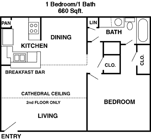 660 sq ft floorplan layout