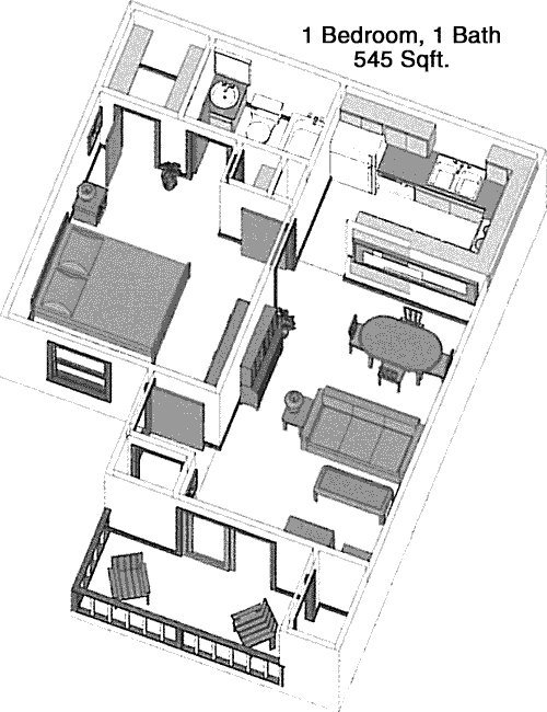 545 sq ft floorplan layout