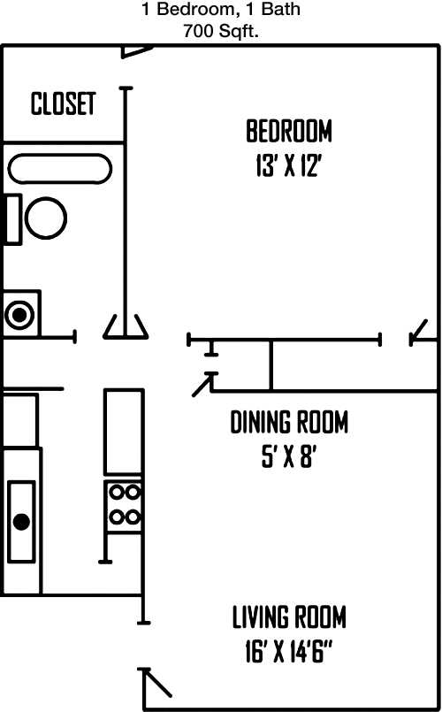 700 sq ft floorplan layout
