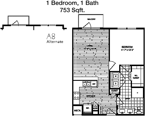 753 sq ft floorplan layout