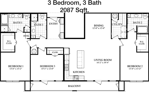 2,087 sq ft floorplan layout