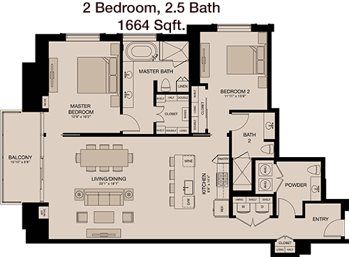 1,664 sq ft floorplan layout