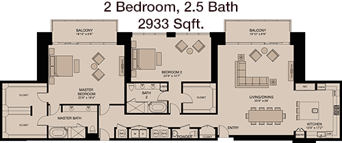 2,933 sq ft floorplan layout