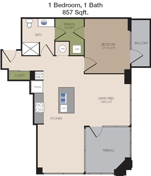857 sq ft floorplan layout