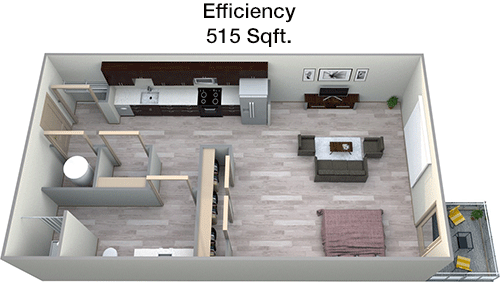 515 sq ft floorplan layout