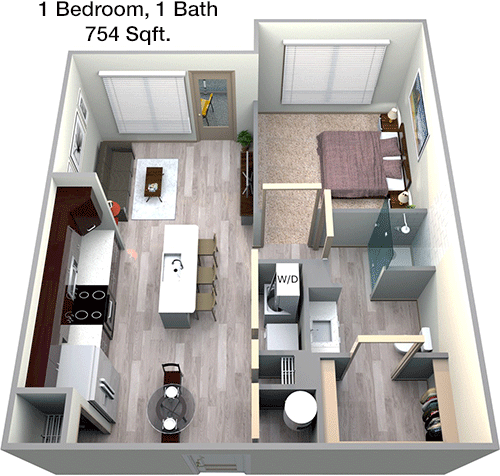 754 sq ft floorplan layout