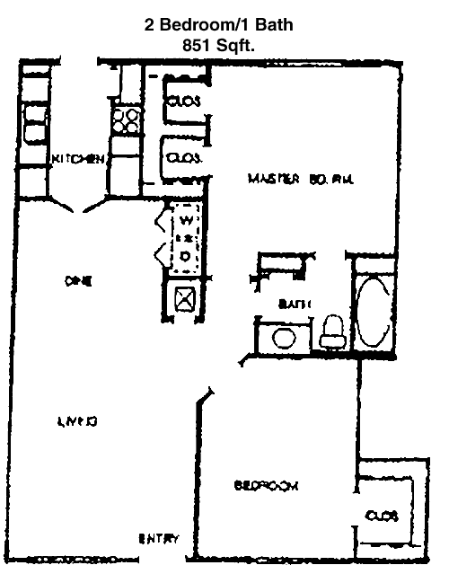 851 sq ft floorplan layout