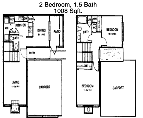 1,008 sq ft floorplan layout