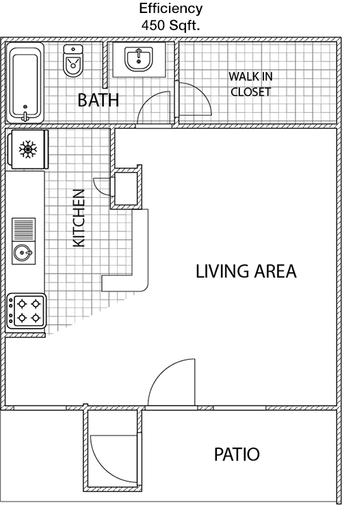 450 sq ft floorplan layout