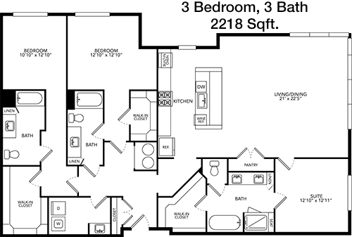 2,218 sq ft floorplan layout