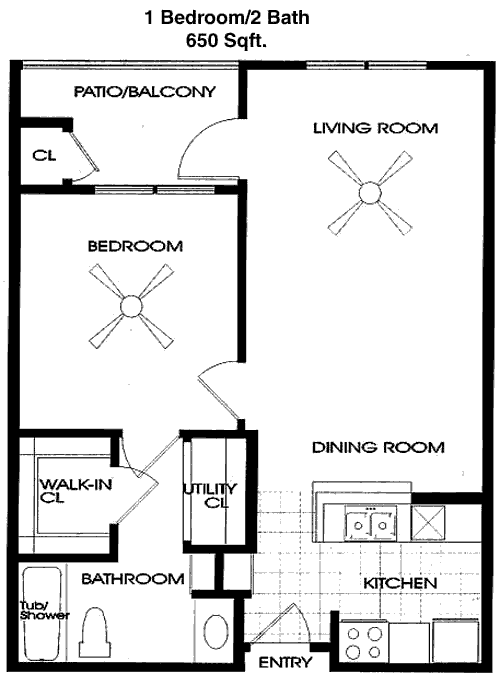 650 sq ft floorplan layout