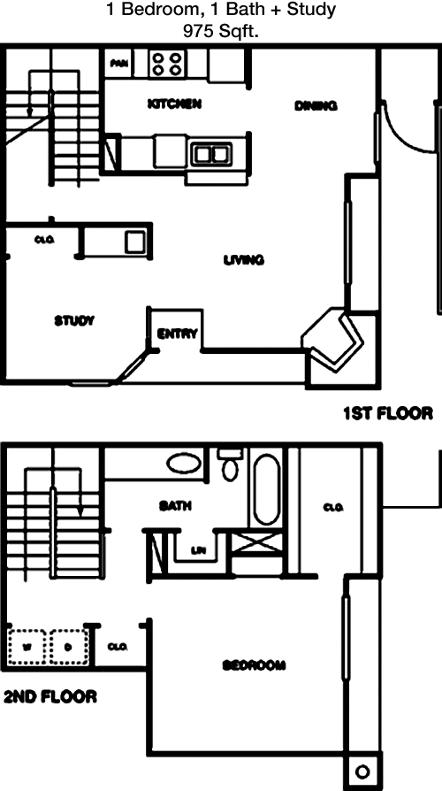 975 sq ft floorplan layout