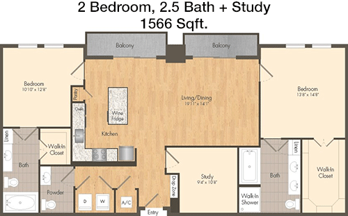 1,566 sq ft floorplan layout
