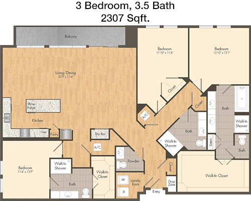 2,307 sq ft floorplan layout