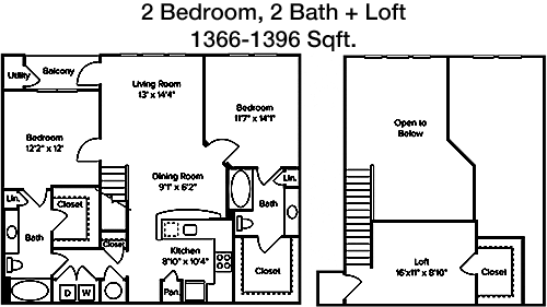 1,366 sq ft floorplan layout