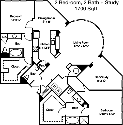 1,700 sq ft floorplan layout