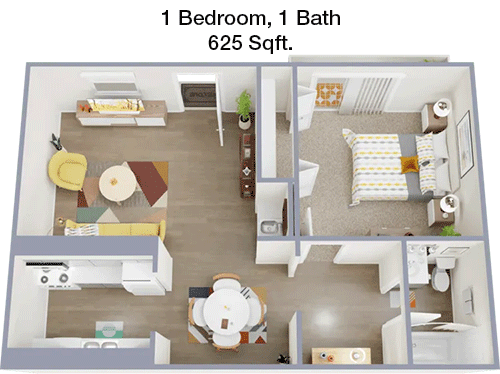 625 sq ft floorplan layout
