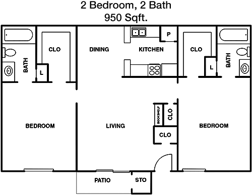 950 sq ft floorplan layout