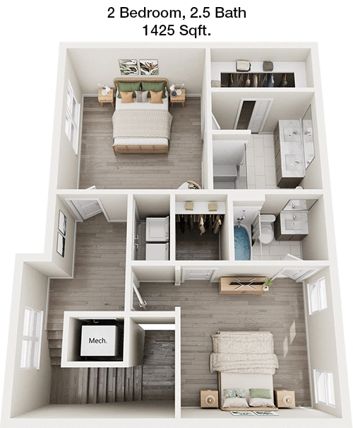 1,425 sq ft floorplan layout