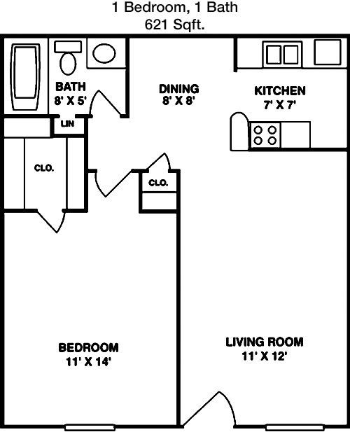 621 sq ft floorplan layout