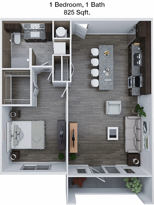 825 sq ft floorplan layout