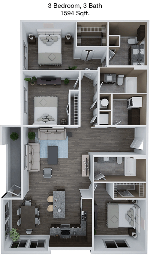 1,594 sq ft floorplan layout
