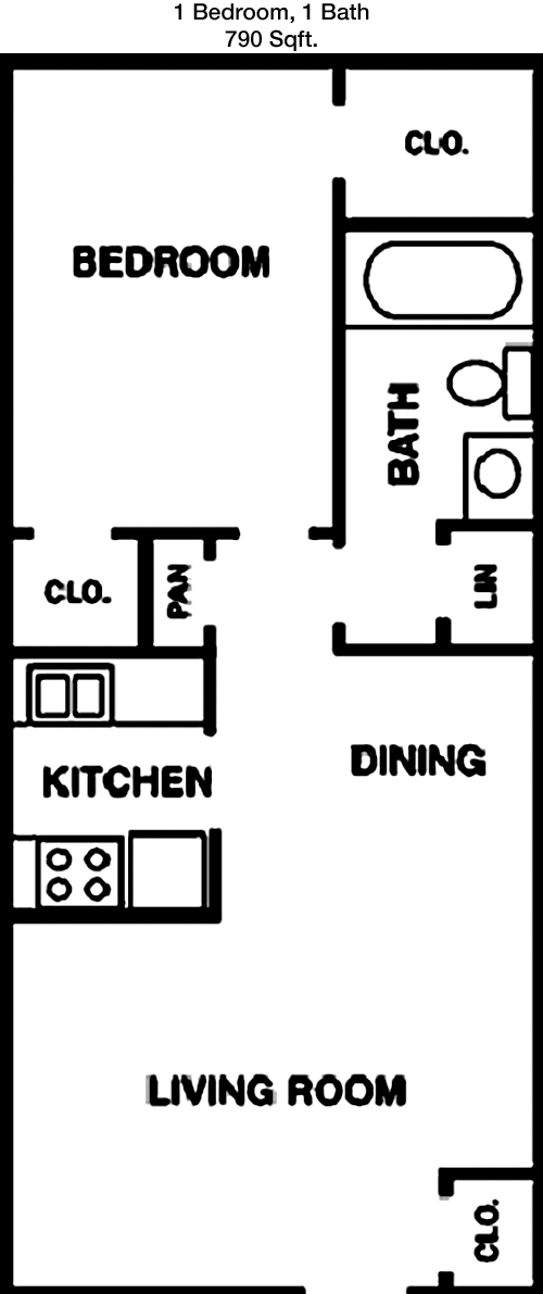 790 sq ft floorplan layout