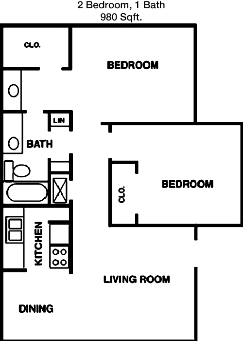980 sq ft floorplan layout