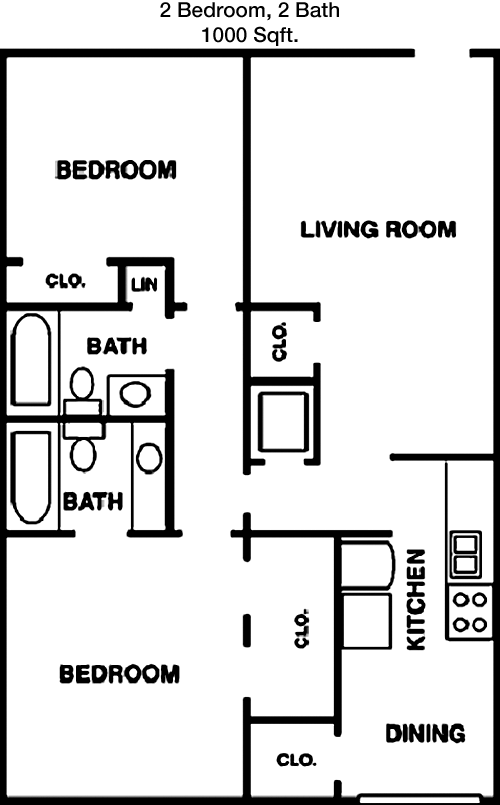 1,000 sq ft floorplan layout