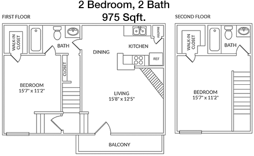 975 sq ft floorplan layout
