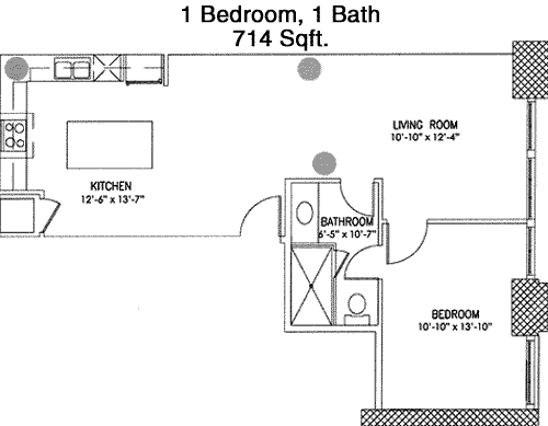 714 sq ft floorplan layout