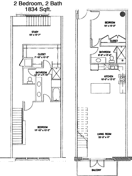 1,834 sq ft floorplan layout