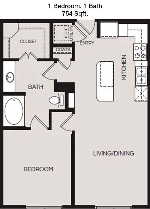 754 sq ft floorplan layout