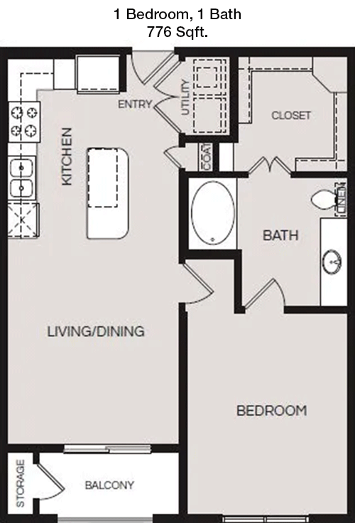 776 sq ft floorplan layout