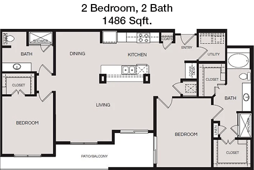 1,486 sq ft floorplan layout