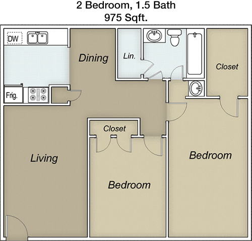 975 sq ft floorplan layout