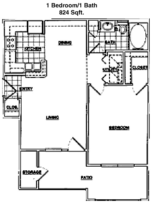 824 sq ft floorplan layout