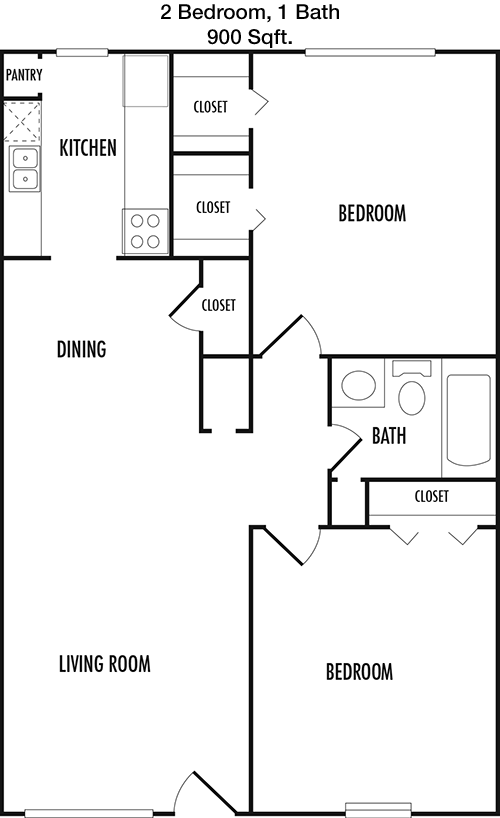 900 sq ft floorplan layout