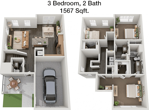 1,567 sq ft floorplan layout