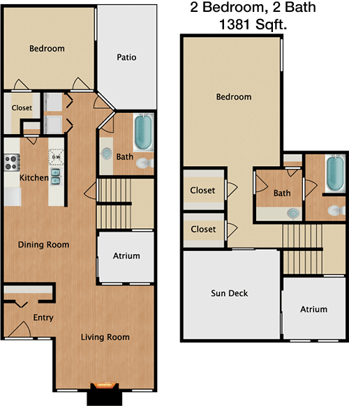 1,381 sq ft floorplan layout