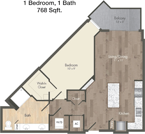 768 sq ft floorplan layout