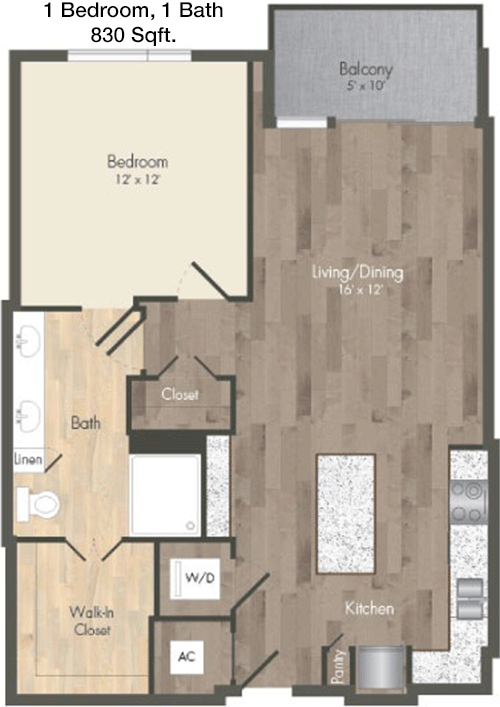 830 sq ft floorplan layout