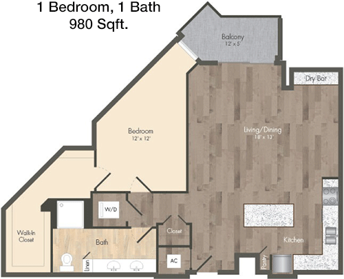 980 sq ft floorplan layout