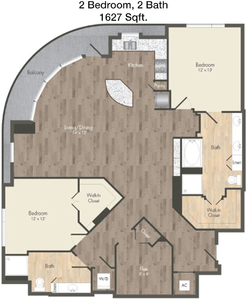 1,627 sq ft floorplan layout