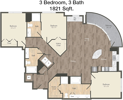 1,821 sq ft floorplan layout