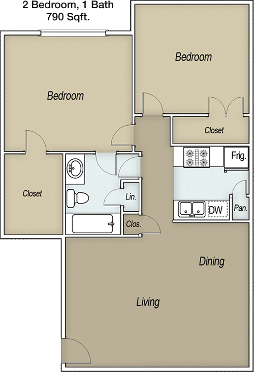 790 sq ft floorplan layout