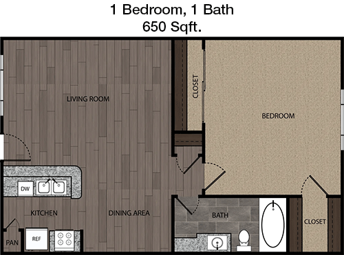 650 sq ft floorplan layout