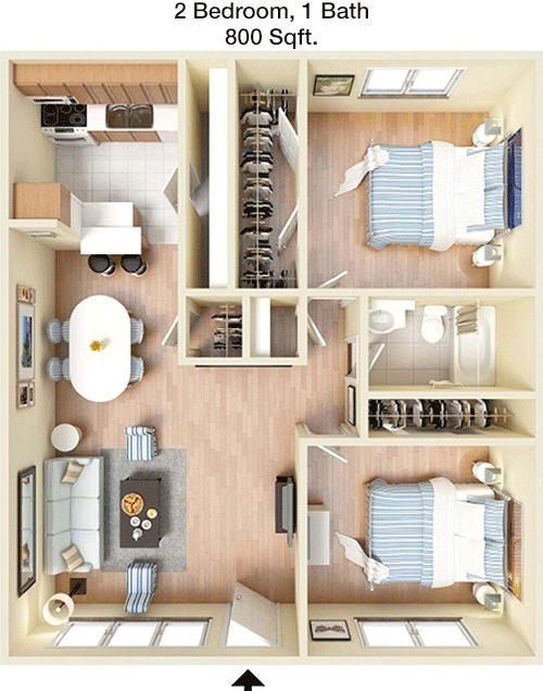 800 sq ft floorplan layout