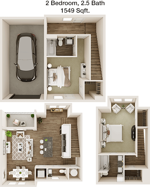 1,549 sq ft floorplan layout