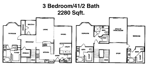 2,280 sq ft floorplan layout